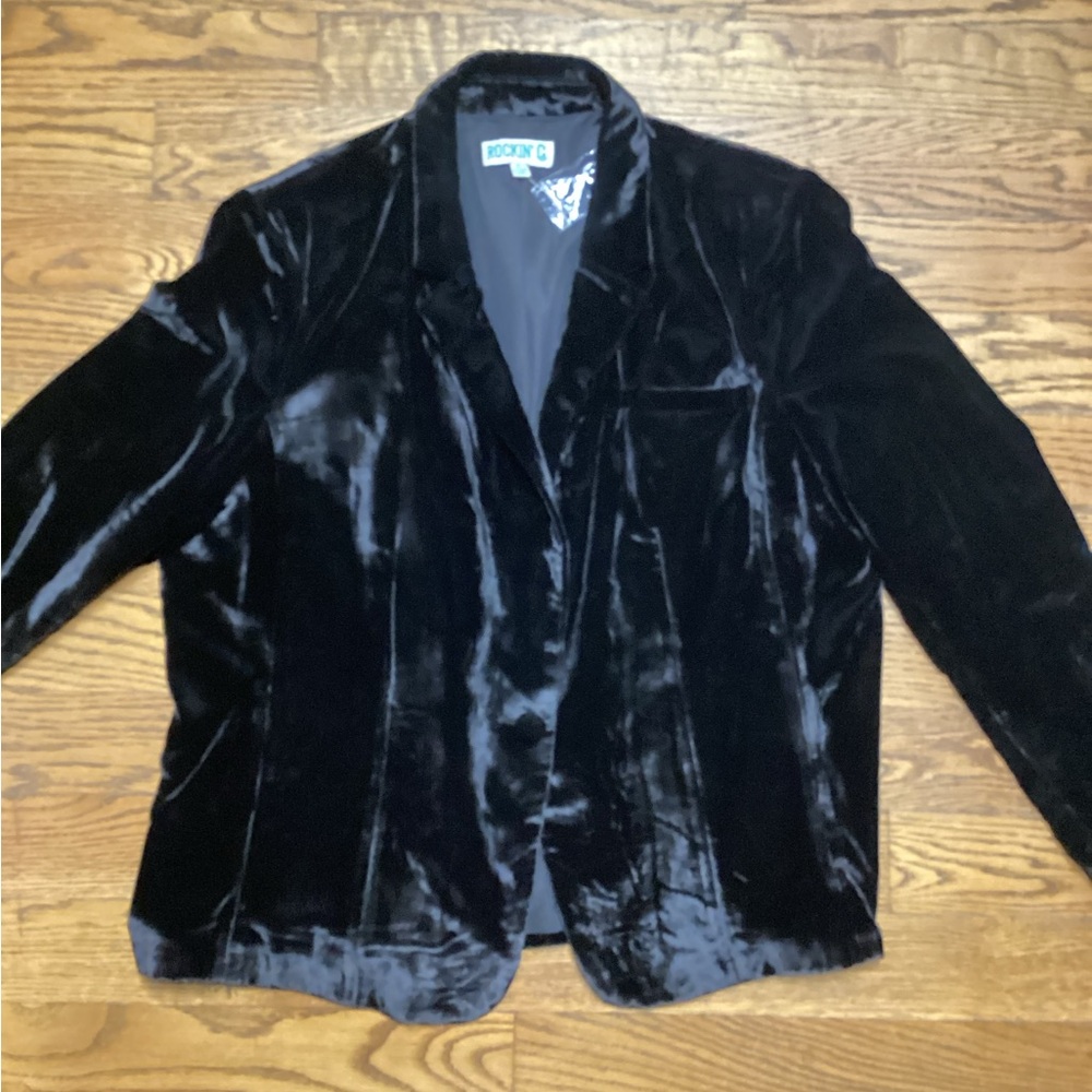 Cavender’s Rockin C Black velvet Women's blazer. Size XL - Picture 11 of 16